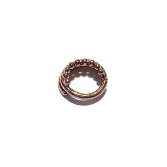Solid 14 Karat Rose Gold Triple Layered Septum Ring