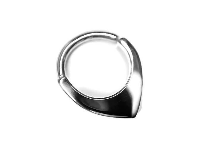 Solid 14 Karat White Gold Mini Shield Hoop