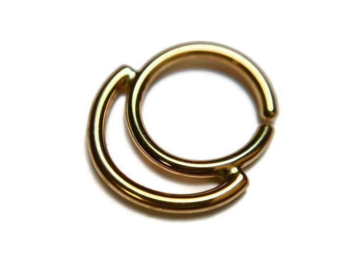 Solid 14K Gold Double Tiered Septum Ring