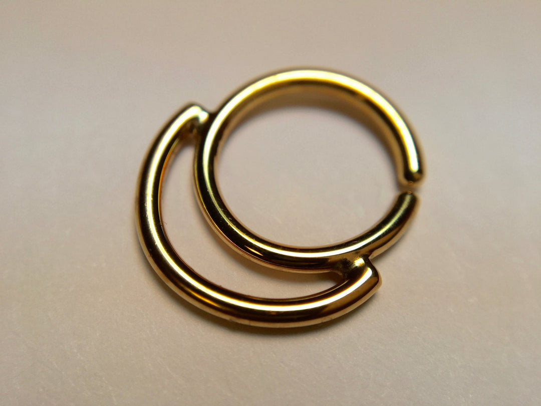 Solid 14K Gold Double Tiered Septum Ring