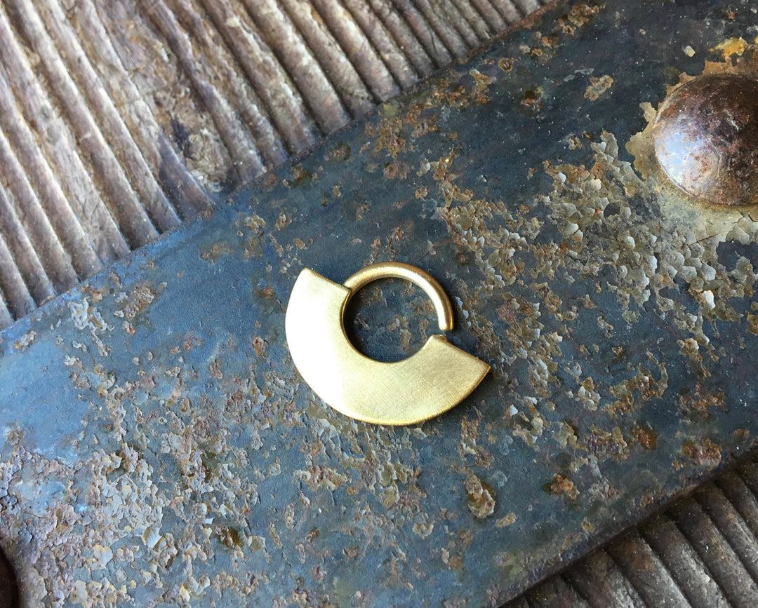 Solid Gold Wide Yellow Septum Ring