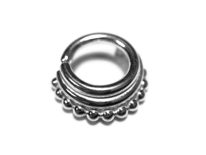 Triple Beaded Stacked Septum Ring