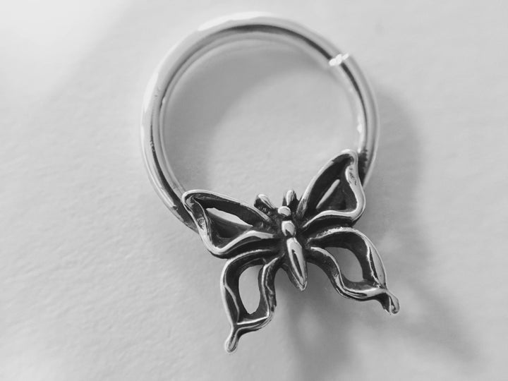 Sterling Silver Butterfly Septum Ring