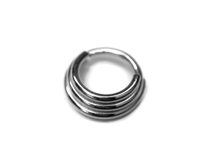 Triple Stack Septum Ring in Sterling Silver
