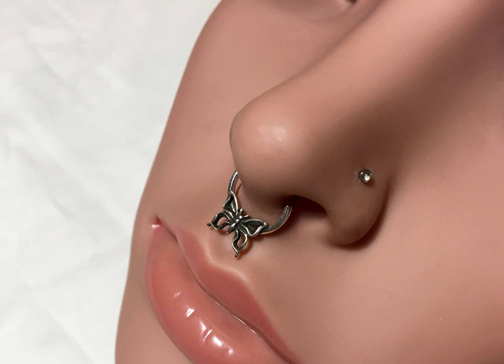 Yellow Gold Butterfly Septum Ring
