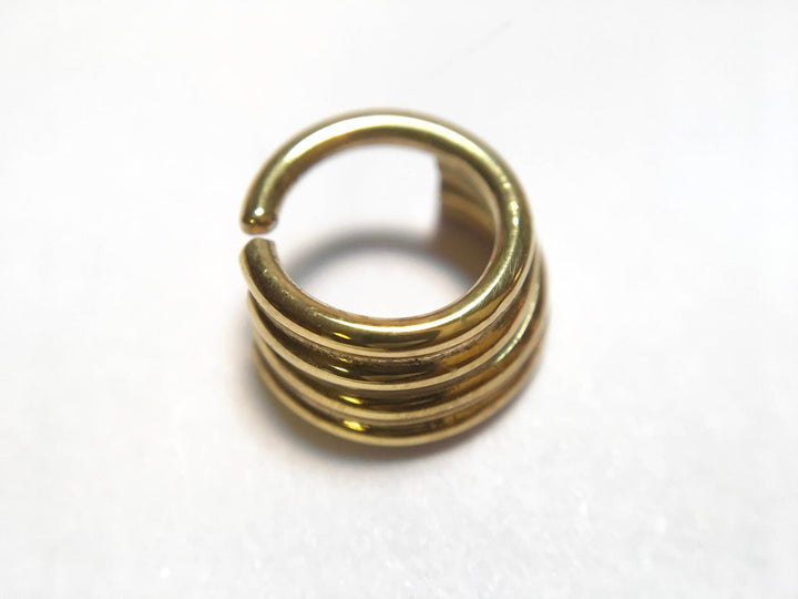 Yellow Gold Quadruple Straight Stacked Septum Ring